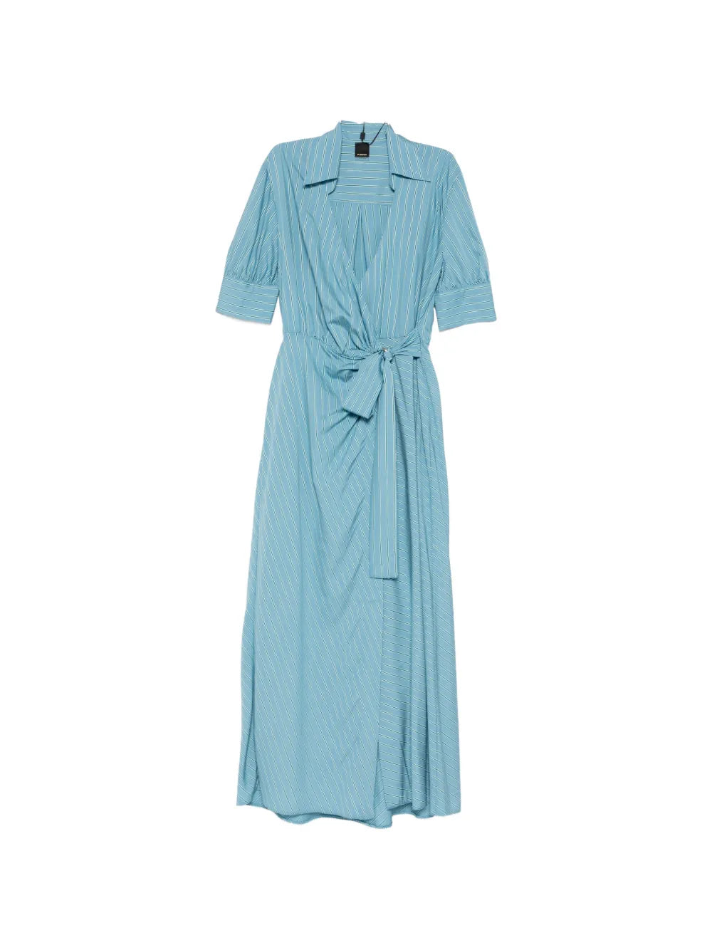 Pinko Striped Tie Waist Maxi Shirt Dress