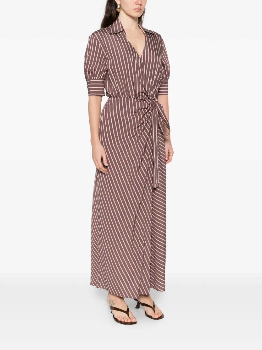 Pinko Striped Maxi Shirt Dress