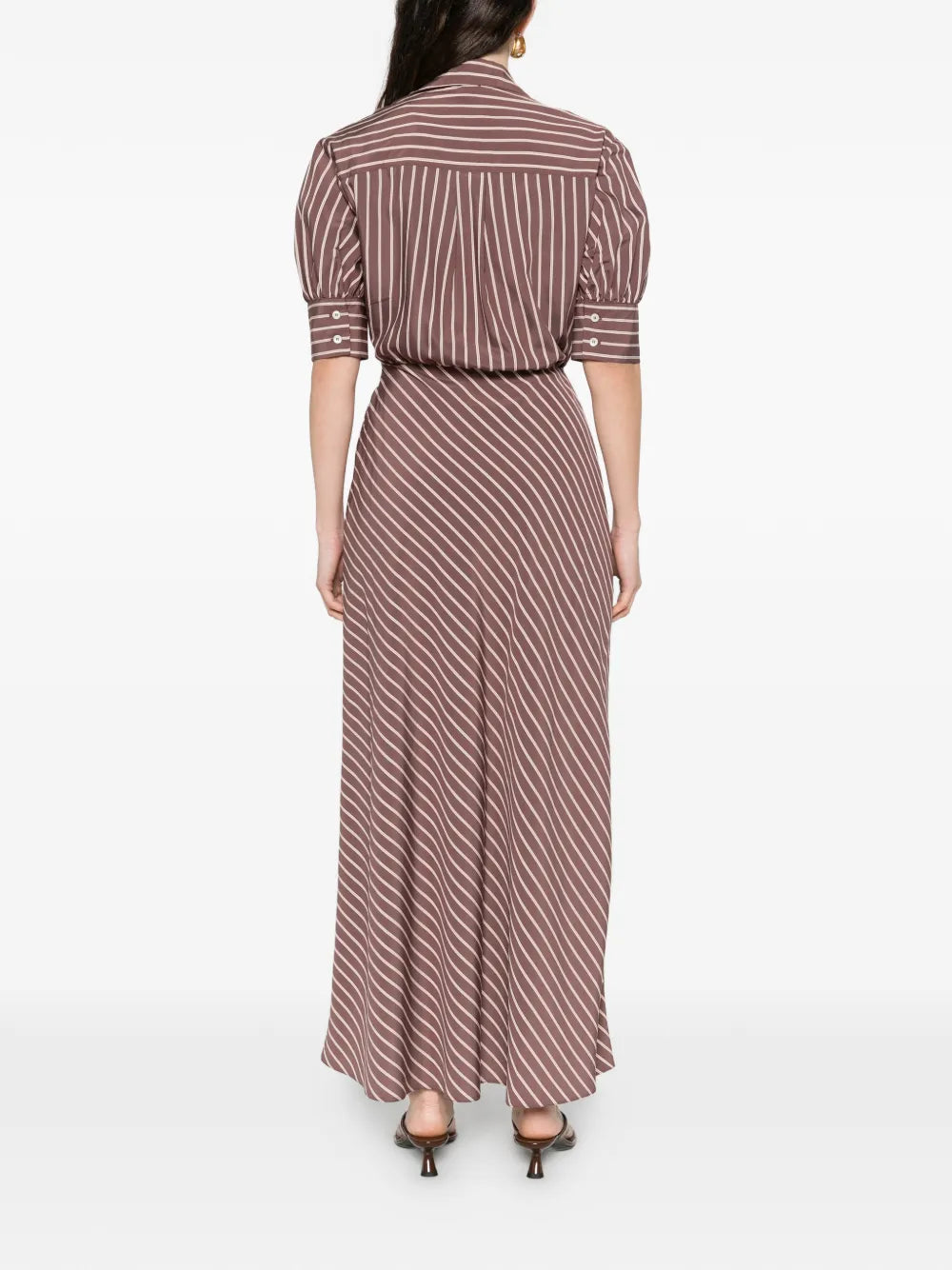 Pinko Striped Maxi Shirt Dress