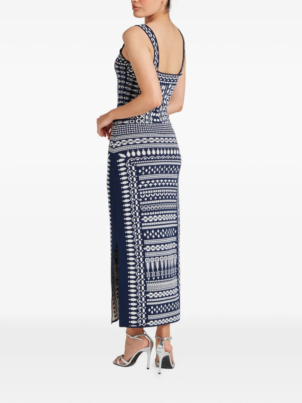 Temperley London Strappy Patterned Knitted Dress