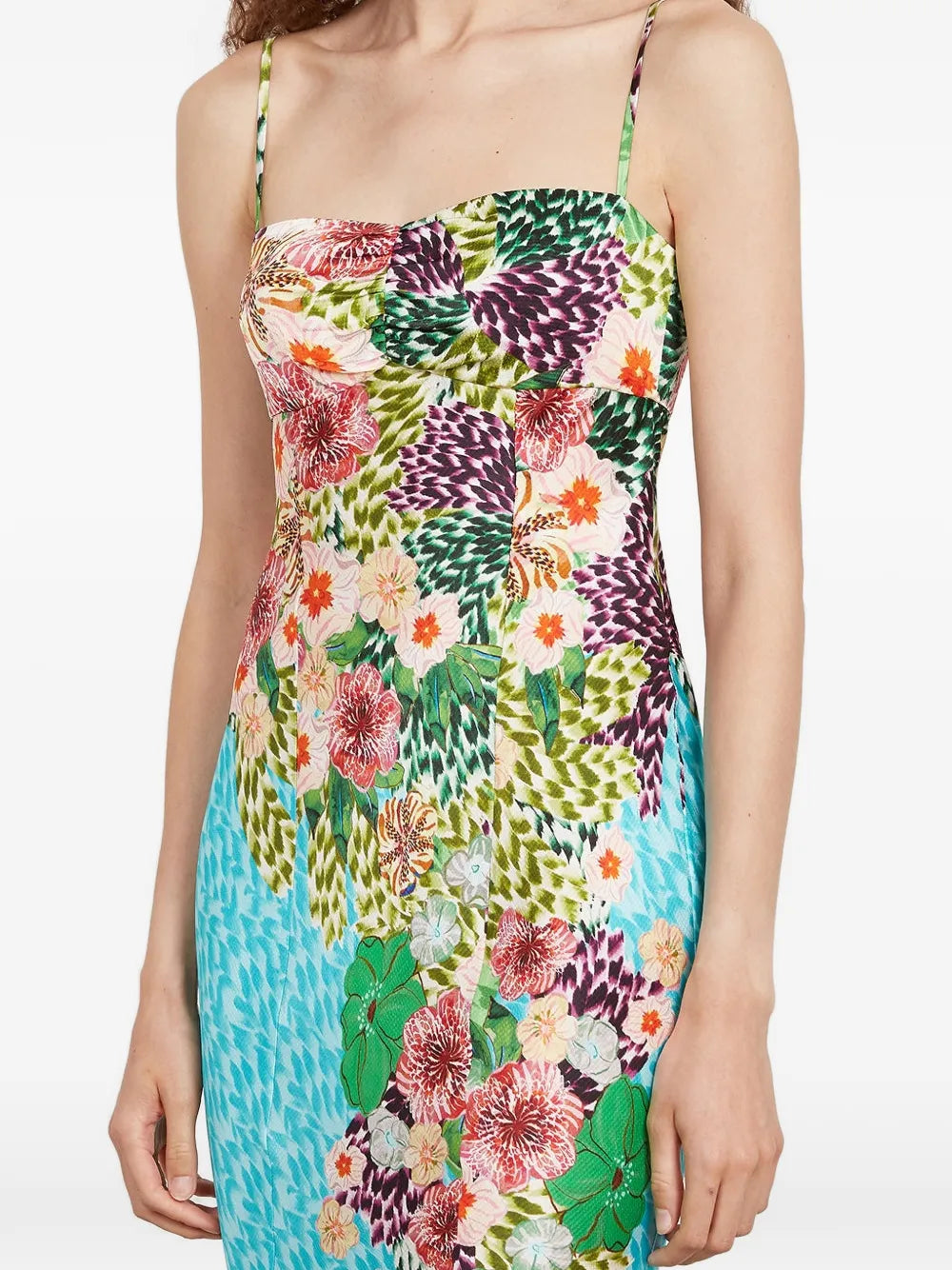 Saloni Renee Floral Print Maxi Dress