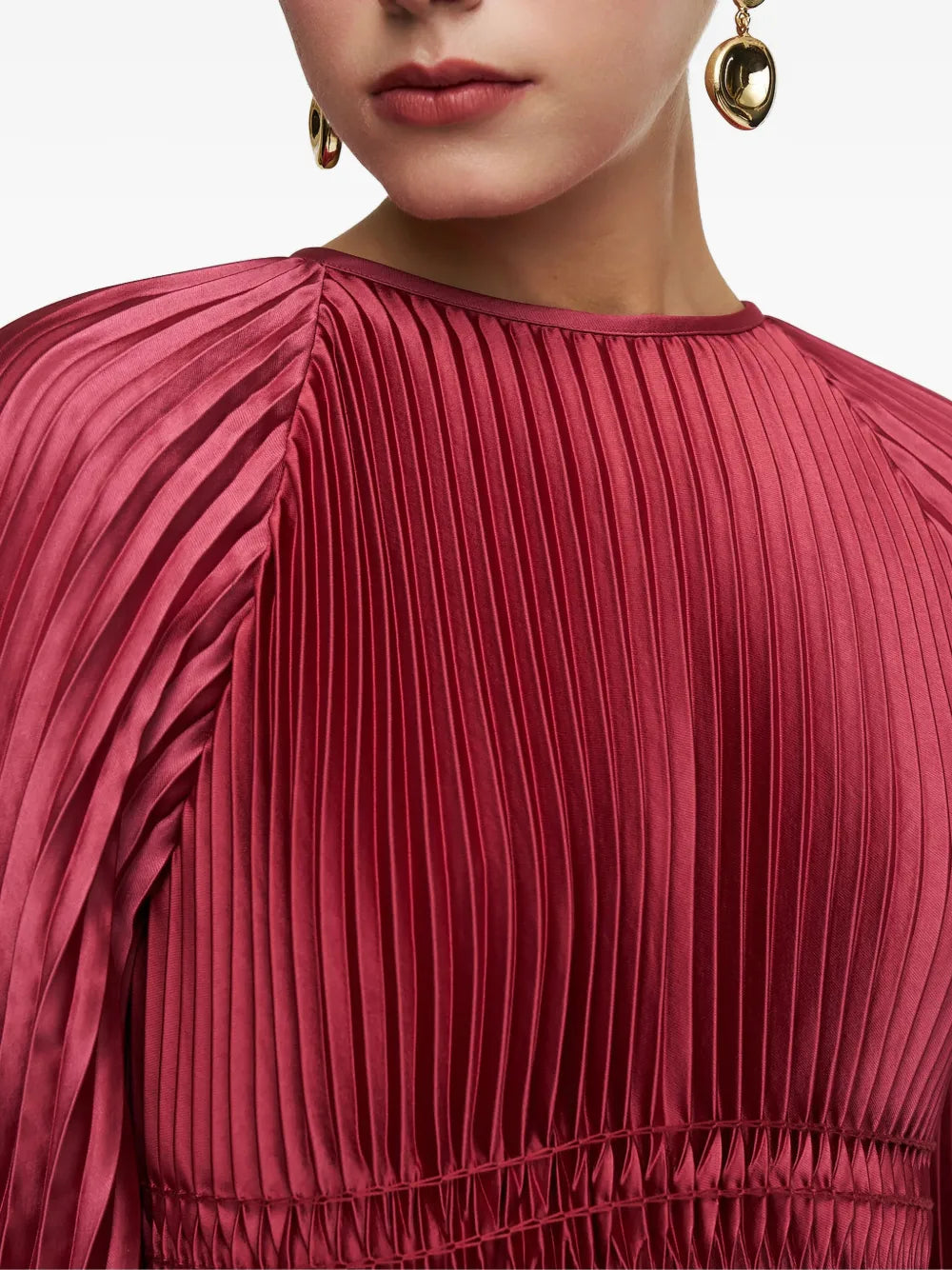 Joseph Ortiz Pleated Woven Midi Dress