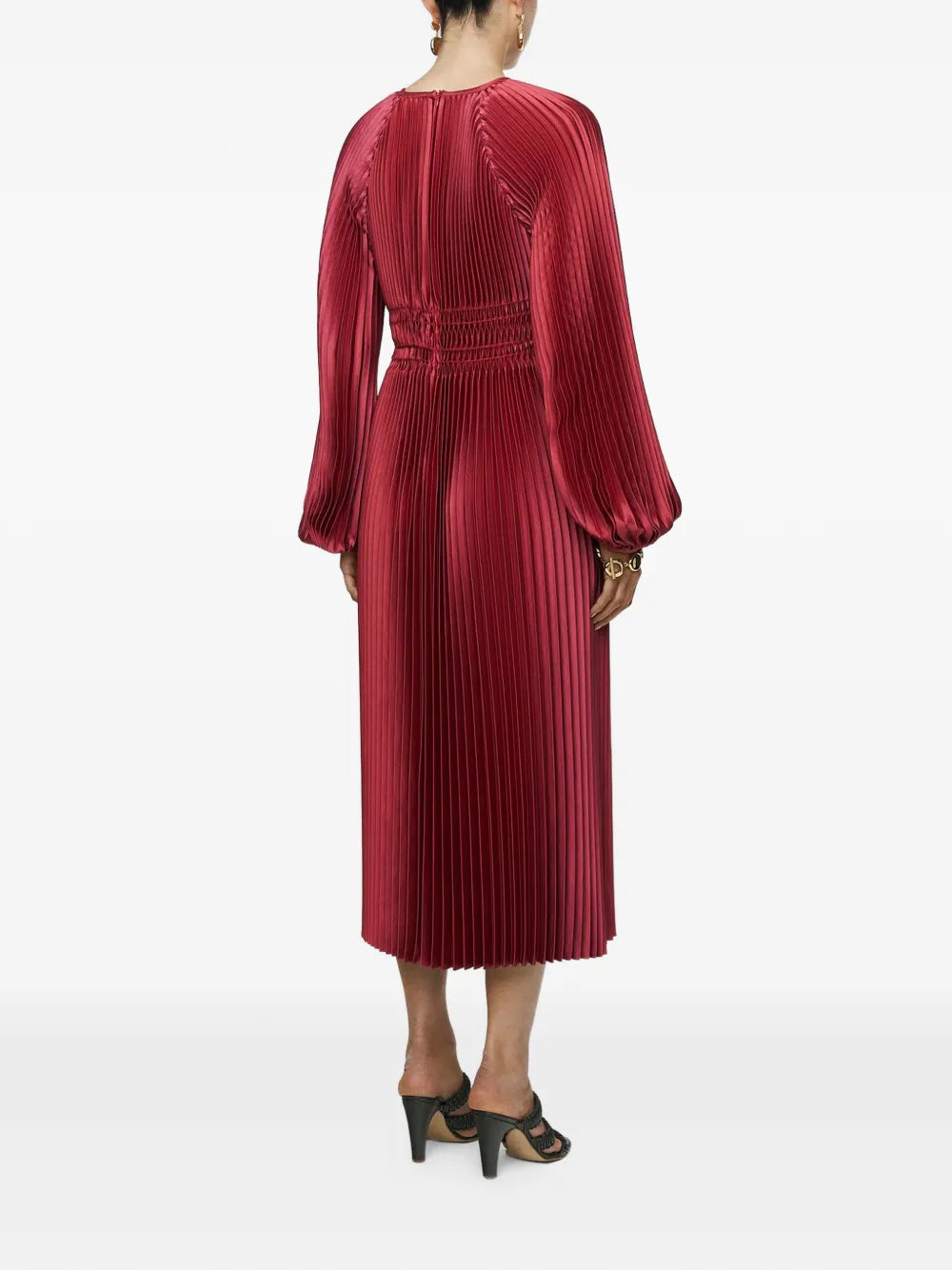 Joseph Ortiz Pleated Woven Midi Dress