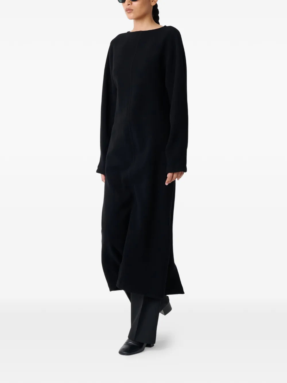 Studio Nicholson Cali Long Sleeve Back Split Midi Dress