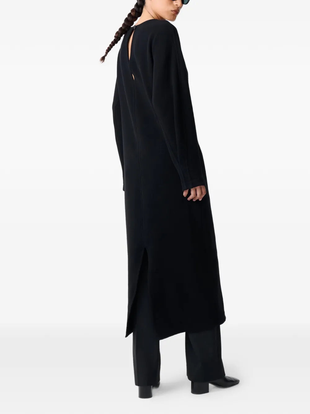 Studio Nicholson Cali Long Sleeve Back Split Midi Dress