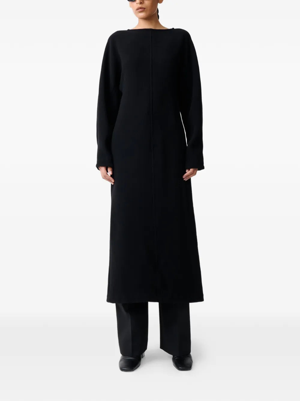 Studio Nicholson Cali Long Sleeve Back Split Midi Dress