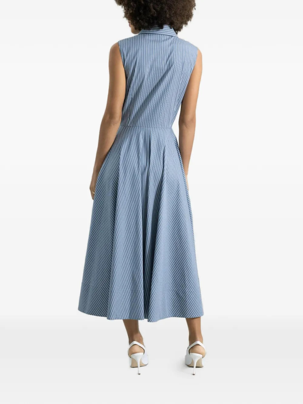Michael Kors Collection Striped Sleeveless Midi Dress