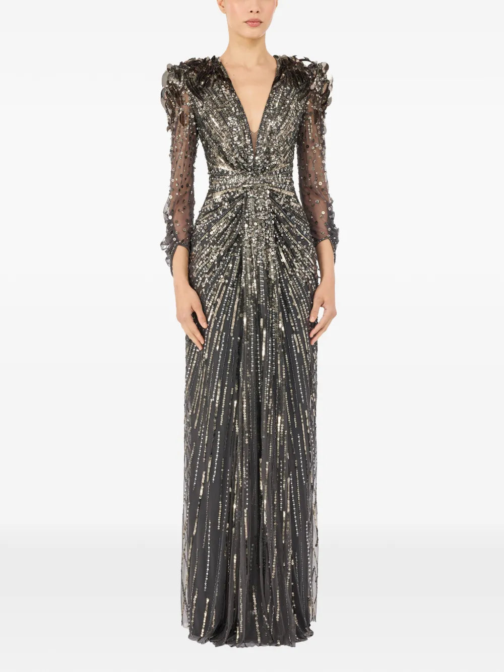 Jenny Packham Xenia Sequin Embellished Maxi Dress