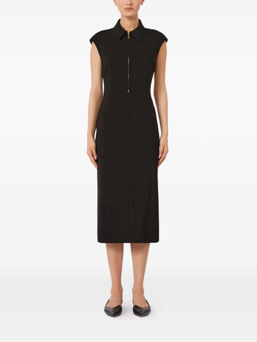 Max Mara Mstalga Collared Zip Fastening Midi Dress