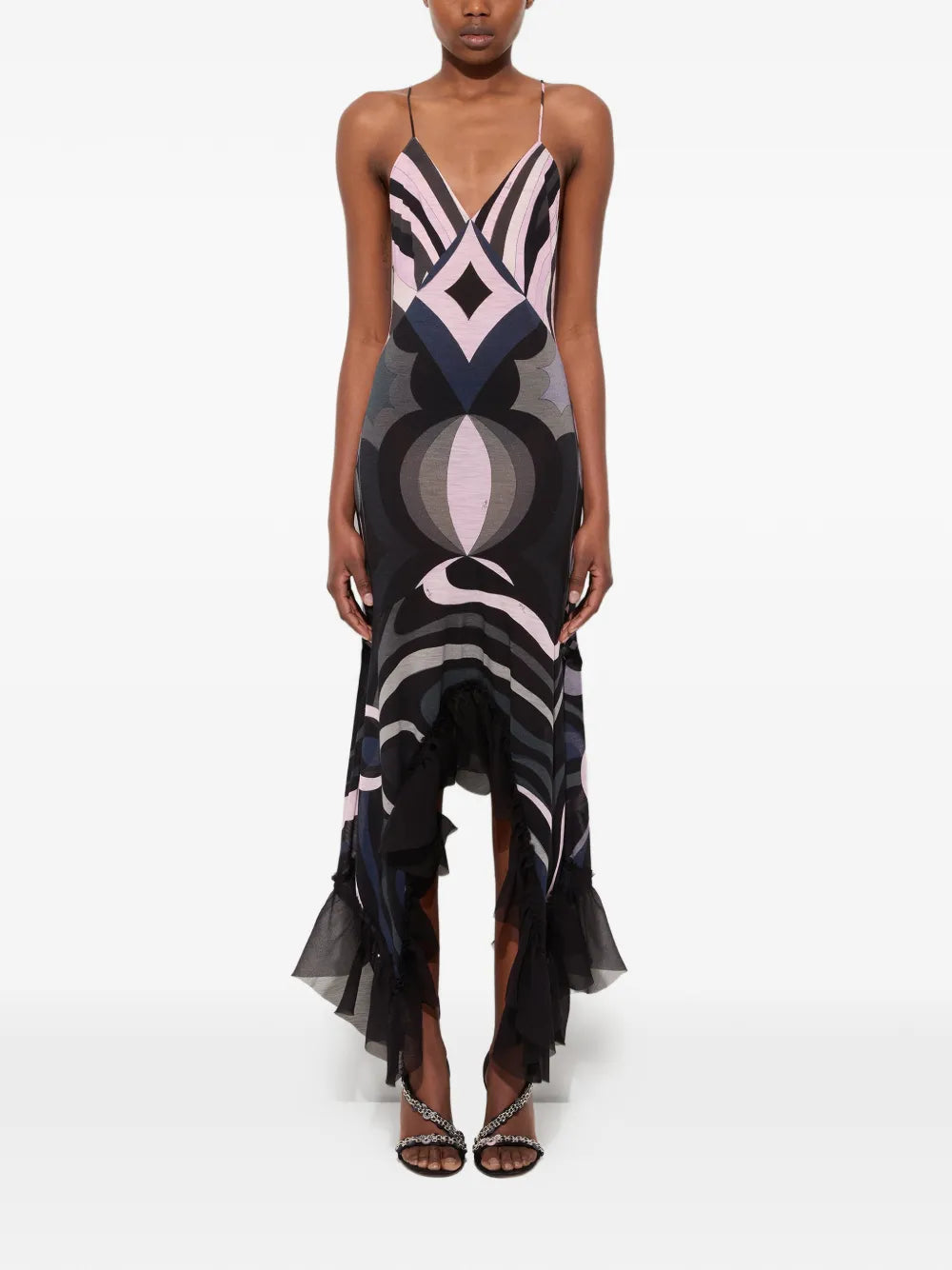 Pucci Iride Print V Neck Dress