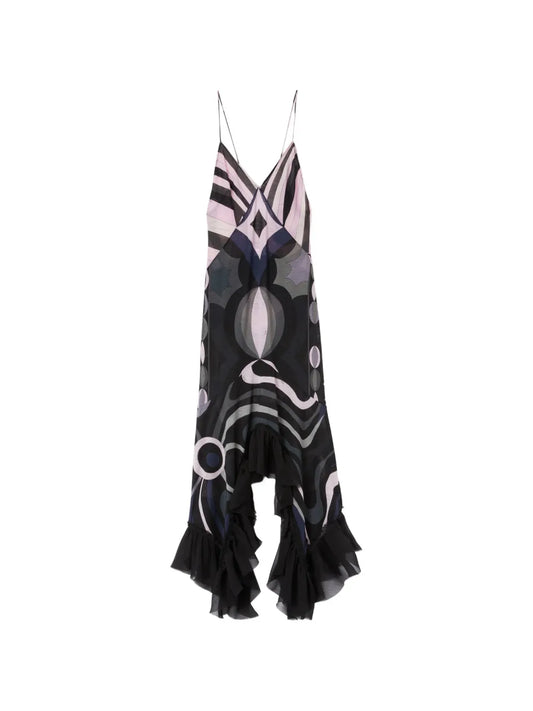 Pucci Iride Print V Neck Dress