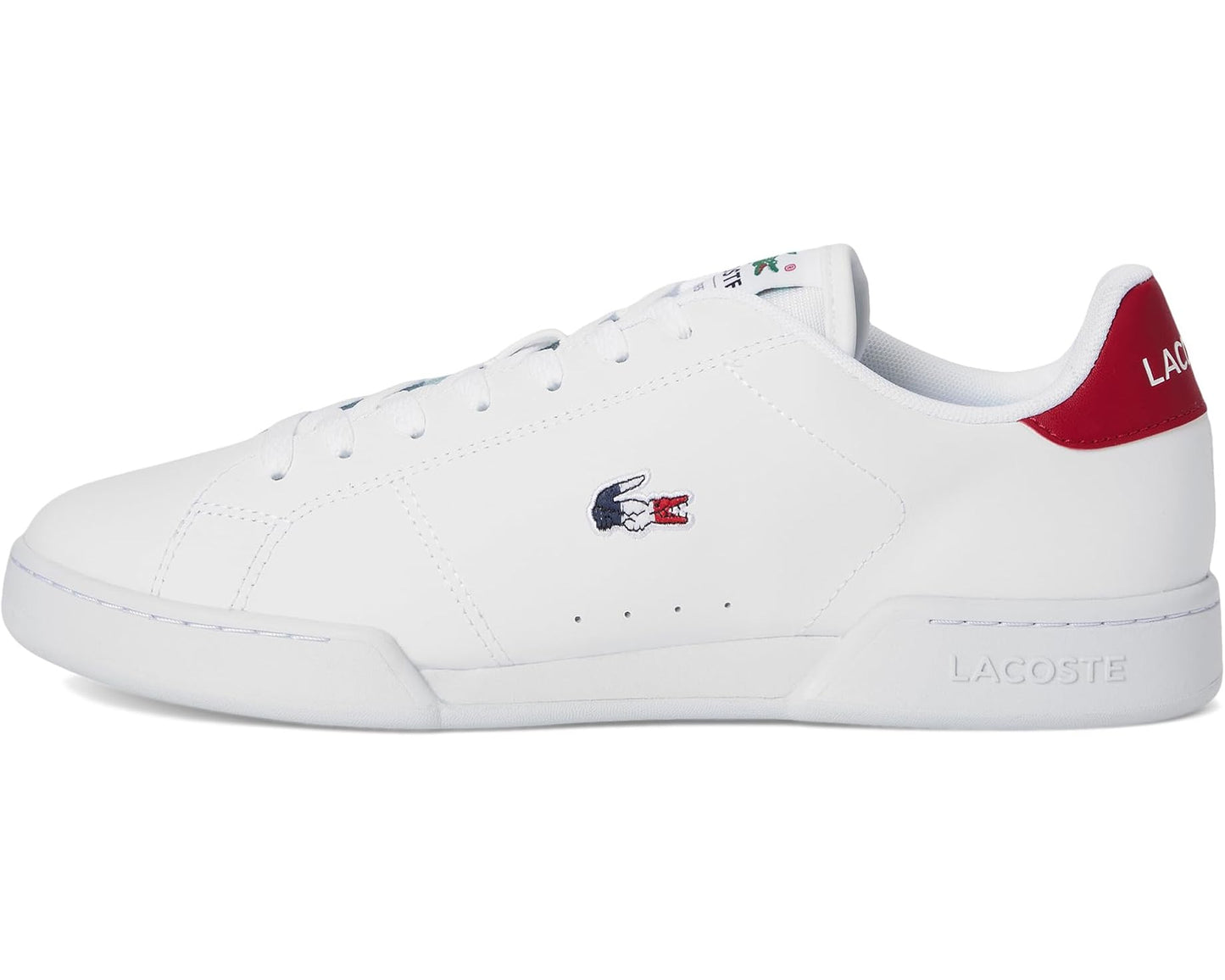 Men's Lacoste Carnaby Cup Leather Sneakers White/Navy/Red