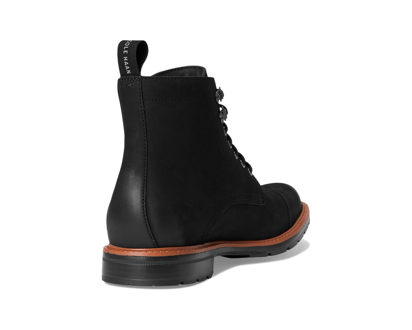 Men's Cole Haan Chamberlin Grand Cap Toe Boots Black Nubuck/Black Water Resistant