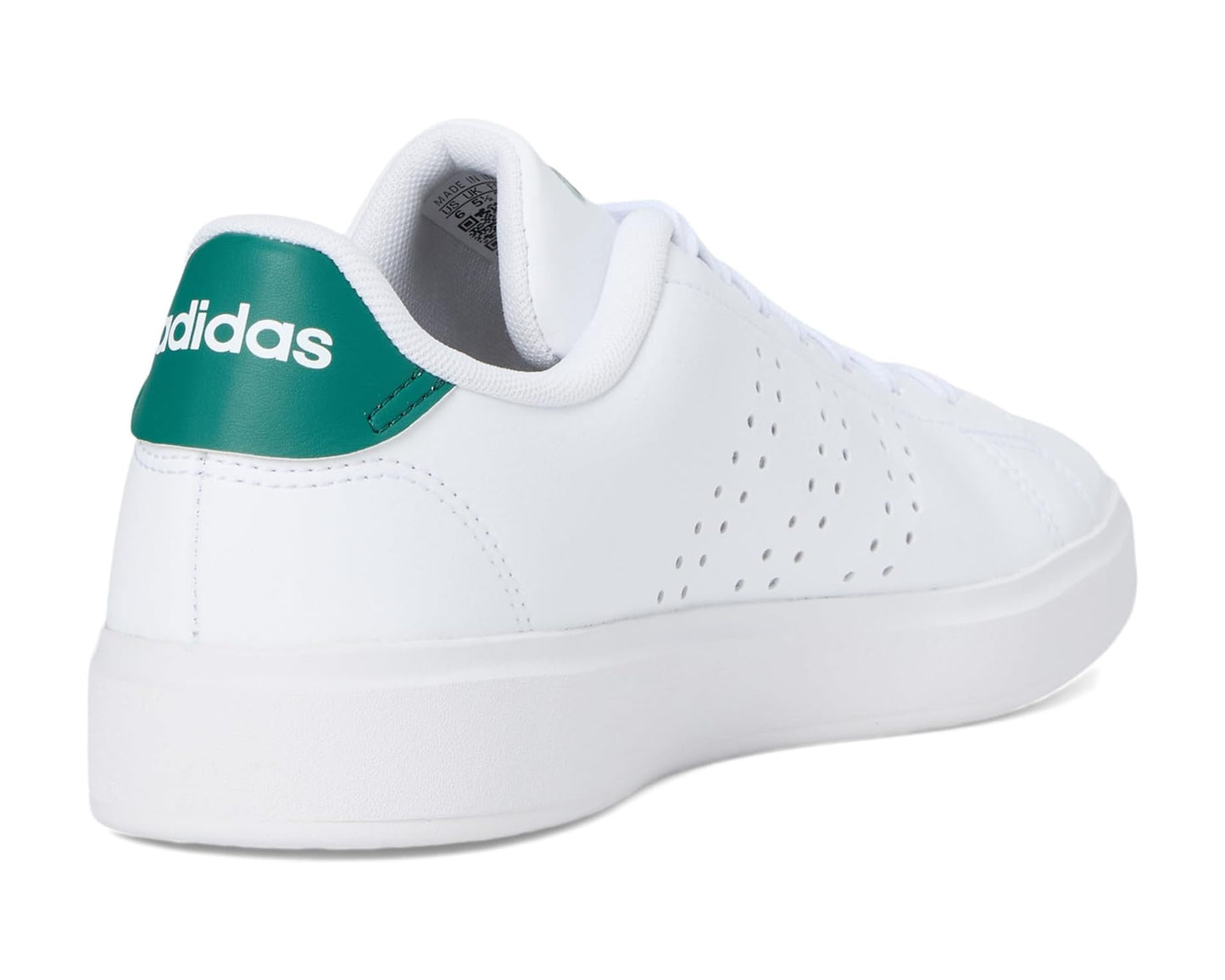 Men's adidas Advantage 2.0 White/Black/Collegiate Green