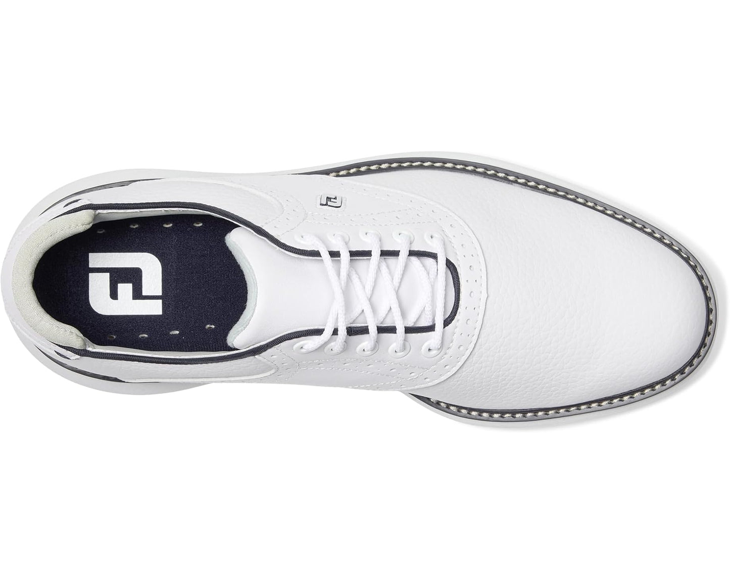 Men's FootJoy Traditions Spikeless Golf Shoes- Previous Season White/Navy