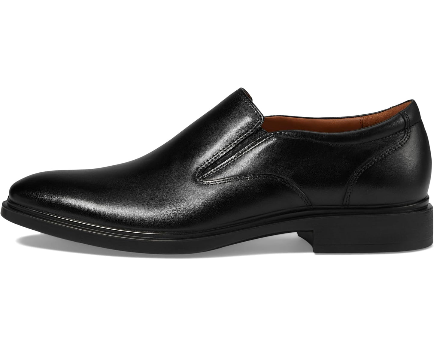 Men's Florsheim Forecast Waterproof Plain Toe Slip-On Black Smooth