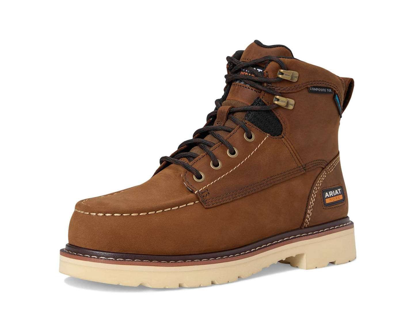Men's Ariat Rebar Lift 6 Waterproof Composite Toe Work Boots Distressed Brown