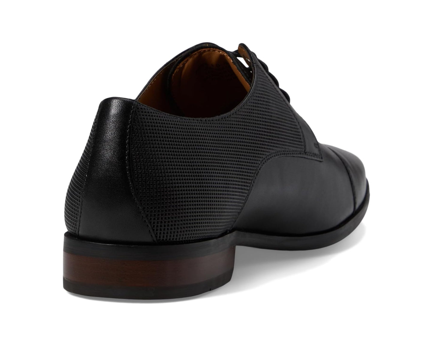 Men's Florsheim Postino Cap Toe Oxford Black Smooth/Perf
