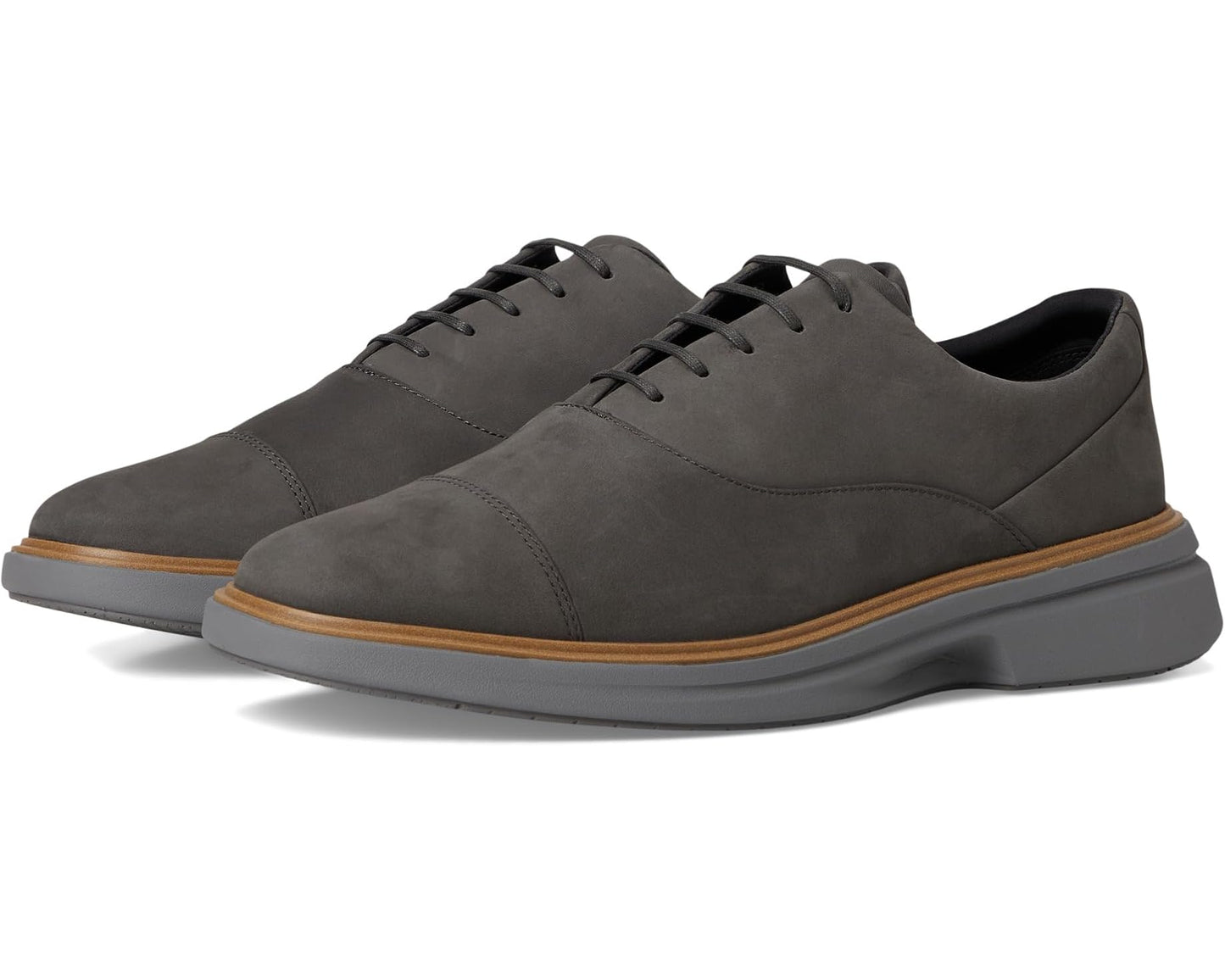 Men's Cole Haan Originalgrand Cityspectre Captoe Oxfords Raven Nubuck/Dark Natural/Quiet Shade
