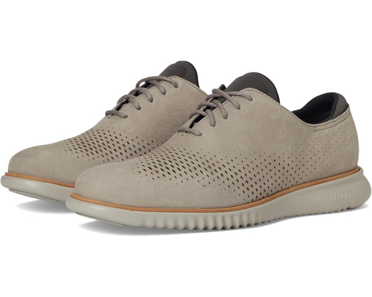 Men's Cole Haan 2.Zerogrand Laser Wing Tip Oxford Lined Ironstone Nubuck/Natural/Paloma