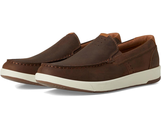 Men's Florsheim Crossover Moc Toe Slip-On Brown Pull Up