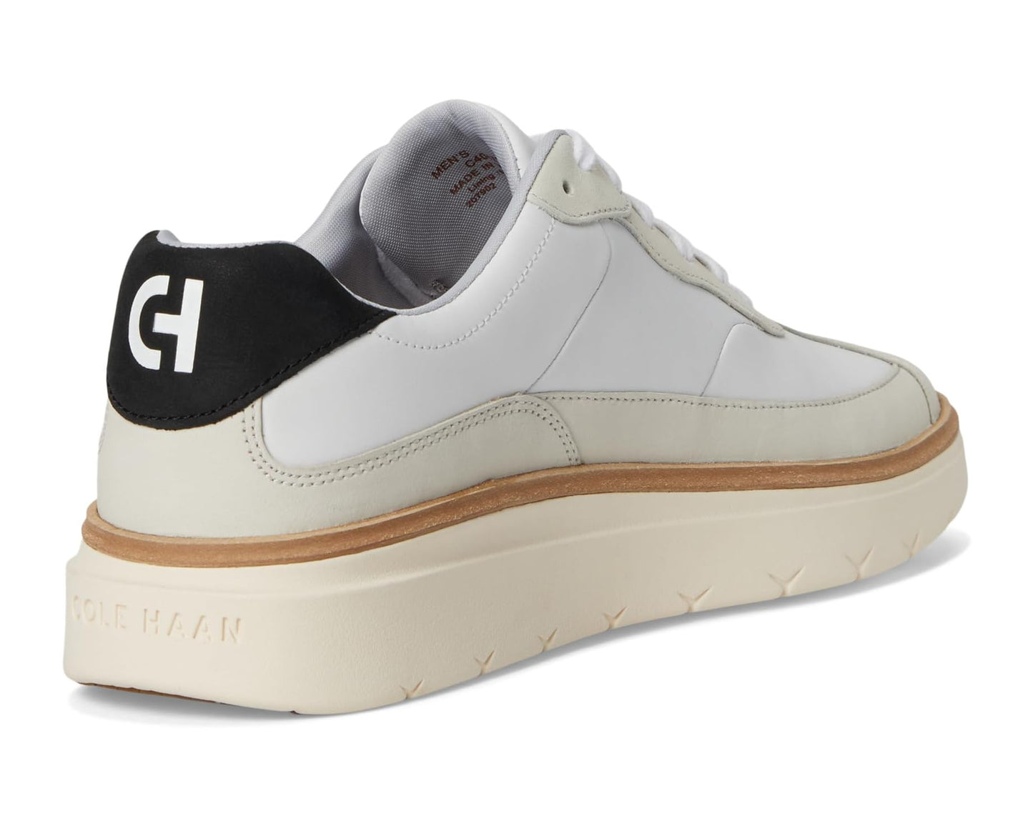 Men's Cole Haan Grandpro Featherarc Bike Toe Sneakers Optic White/Ivory/Black