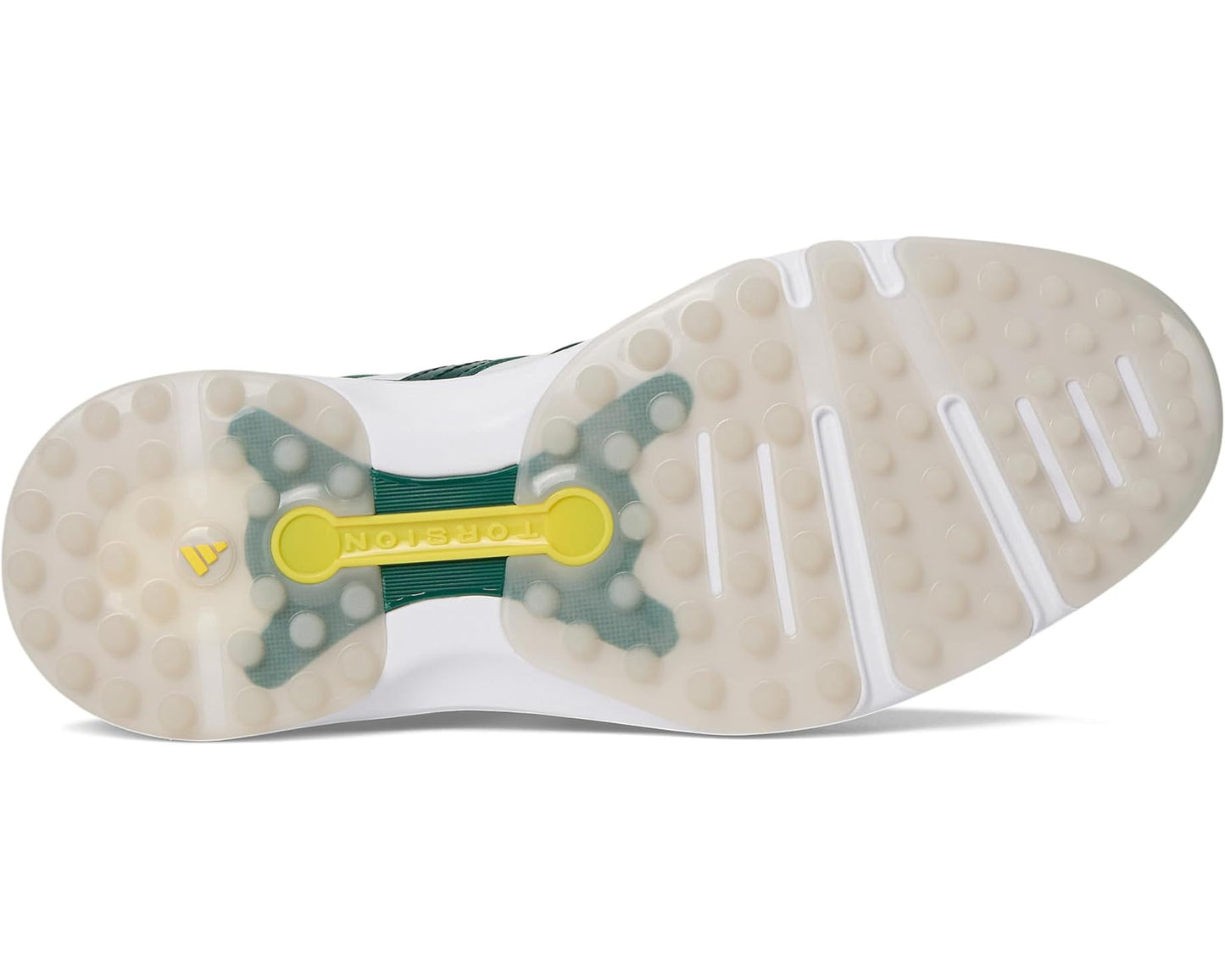 Men's adidas Golf MC Z-Traxion Spikeless Golf Shoes Footwear White/Collegiate Green/Yellow