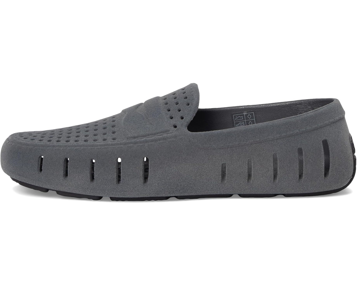 Men's Floafers Country Club Driver Faux Suede Slate Grey/Black Suede