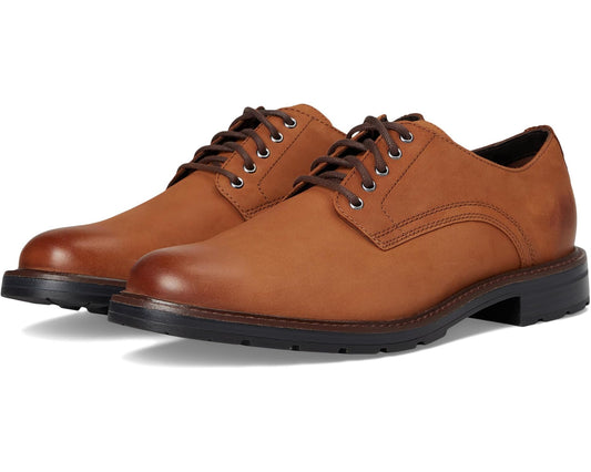 Men's Cole Haan Chamberlin Grand Plain Toe Oxfords British Tan Nubuck/Black Water Resistant
