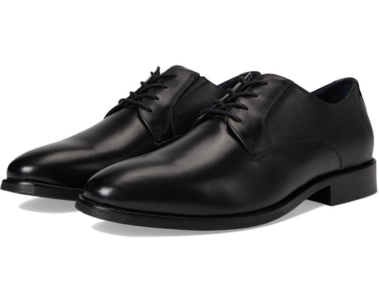 Men's Johnston & Murphy Landry Embossed Plain Toe Black Full Grain