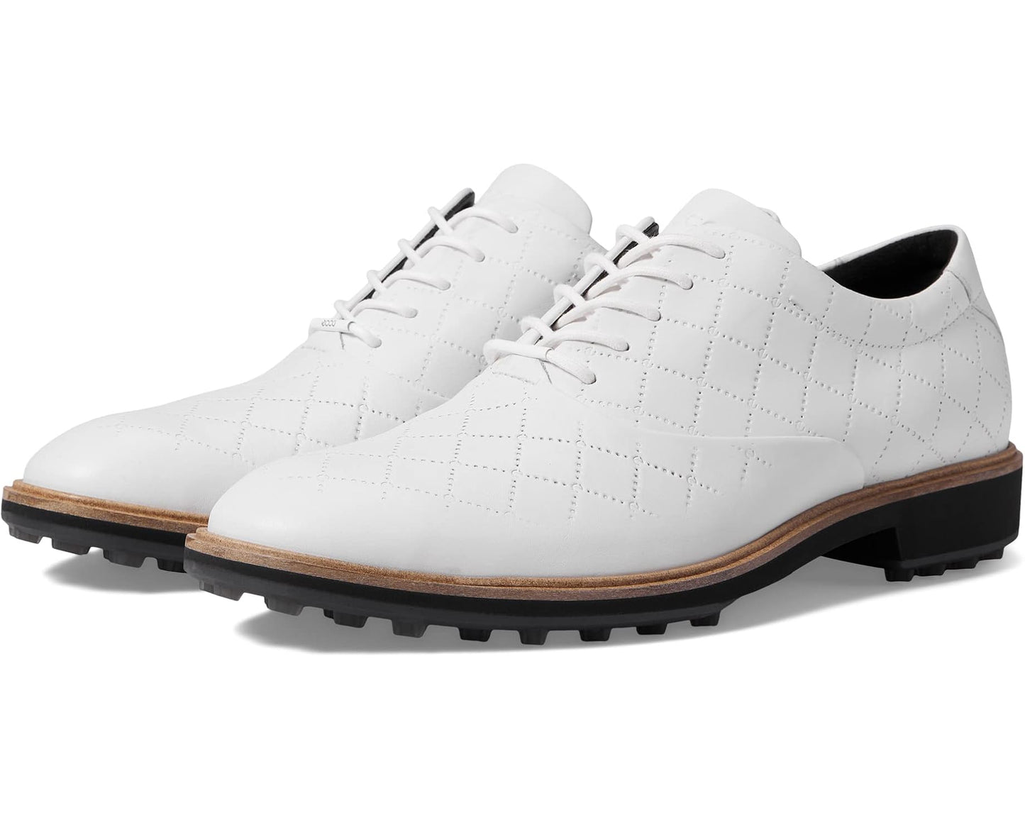 Men's ECCO Golf Classic Hybrid Hydromax Golf Shoes White Cow Leather