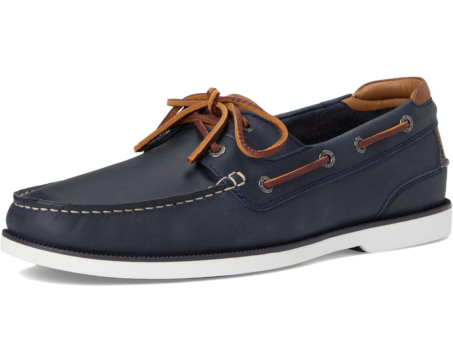 Men's Johnston & Murphy Ventura 2-Eye Boat Shoe Navy Full Grain