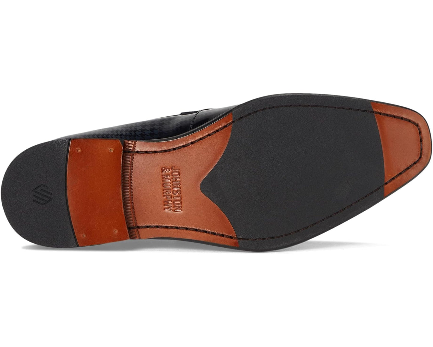 Men's Johnston & Murphy Sullivan Bit Black Brush-off Houndstooth Calfskin