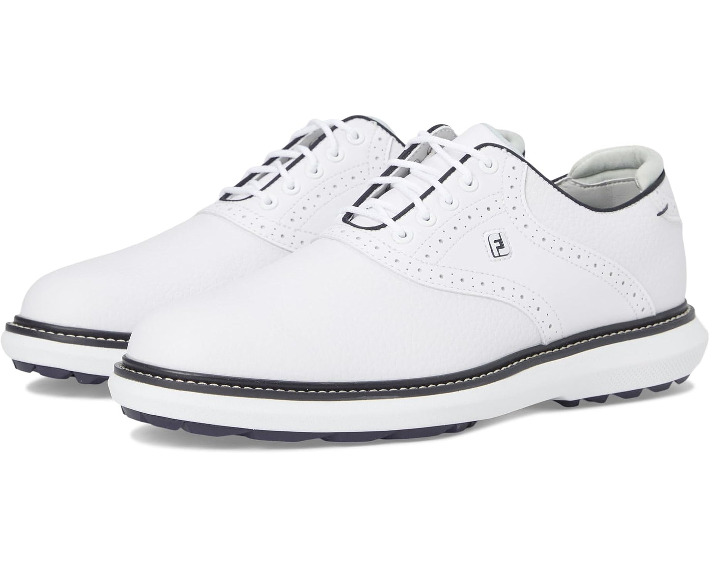 Men's FootJoy Traditions Spikeless Golf Shoes- Previous Season White/Navy