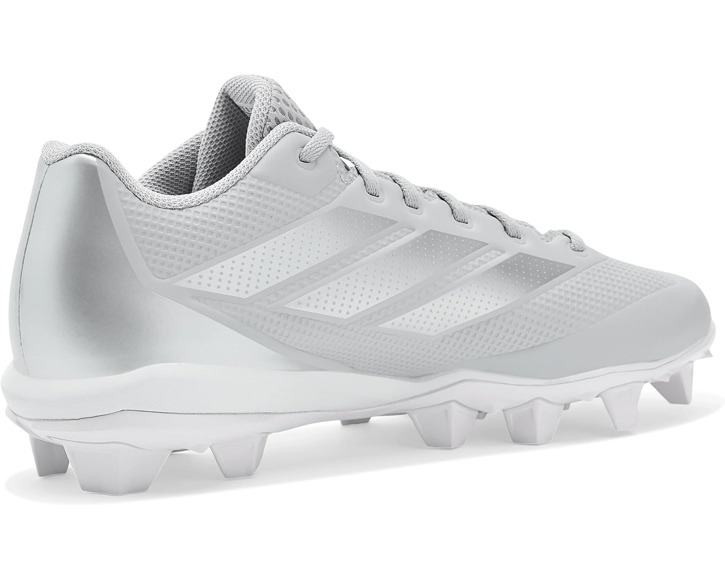 Men's adidas adiZero Impact 2.0 Molded Baseball Cleats Team Light Grey/Silver Metallic/White