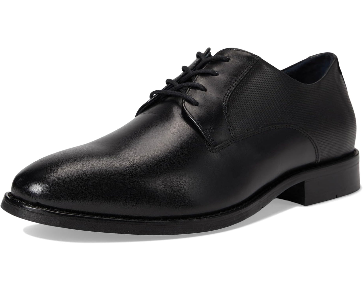Men's Johnston & Murphy Landry Embossed Plain Toe Black Full Grain