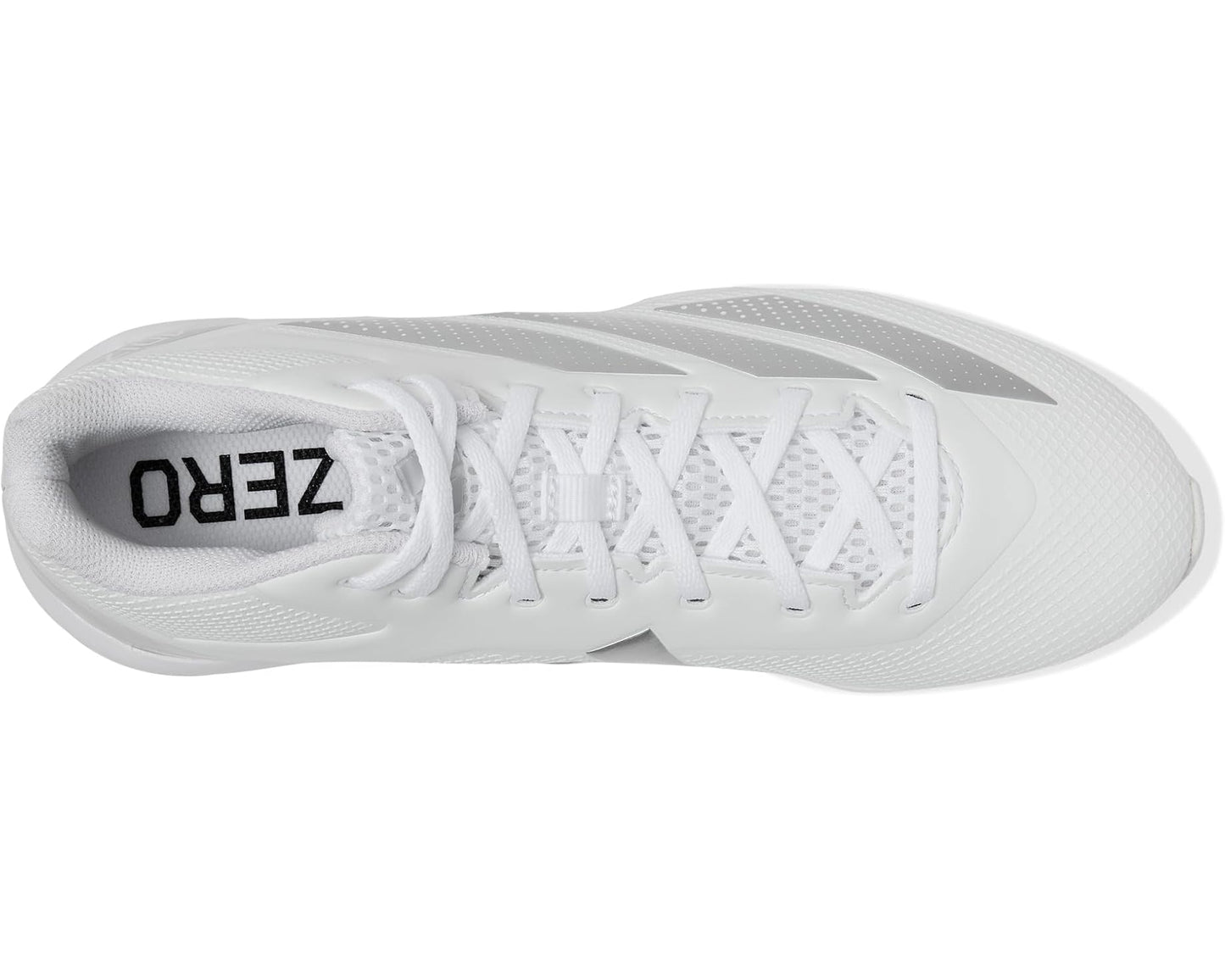 Men's adidas Adizero Impact.2 Molded Rubber Football Cleats White/Silver Metallic/White