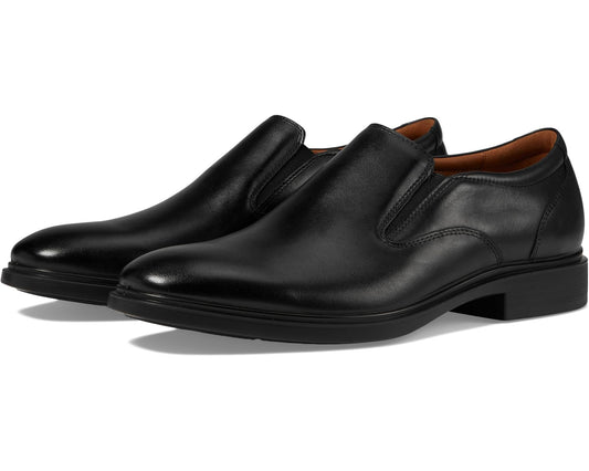 Men's Florsheim Forecast Waterproof Plain Toe Slip-On Black Smooth