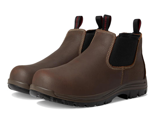 Men's Avenger Work Boots Foreman Chelsea CT Brown