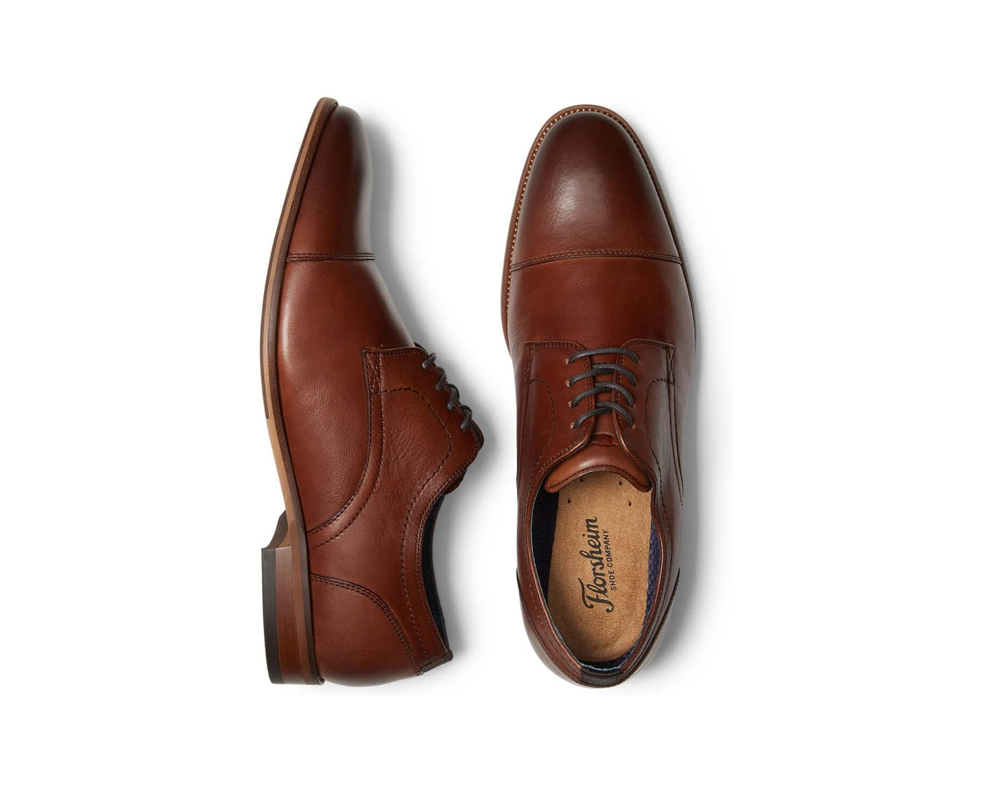 Men's Florsheim Flex Cap Toe Oxford Cognac Smooth Leather