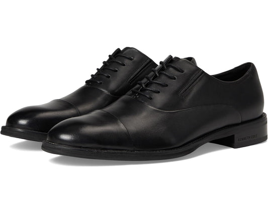 Men's Kenneth Cole Tully Cap Toe Oxford Black Leather