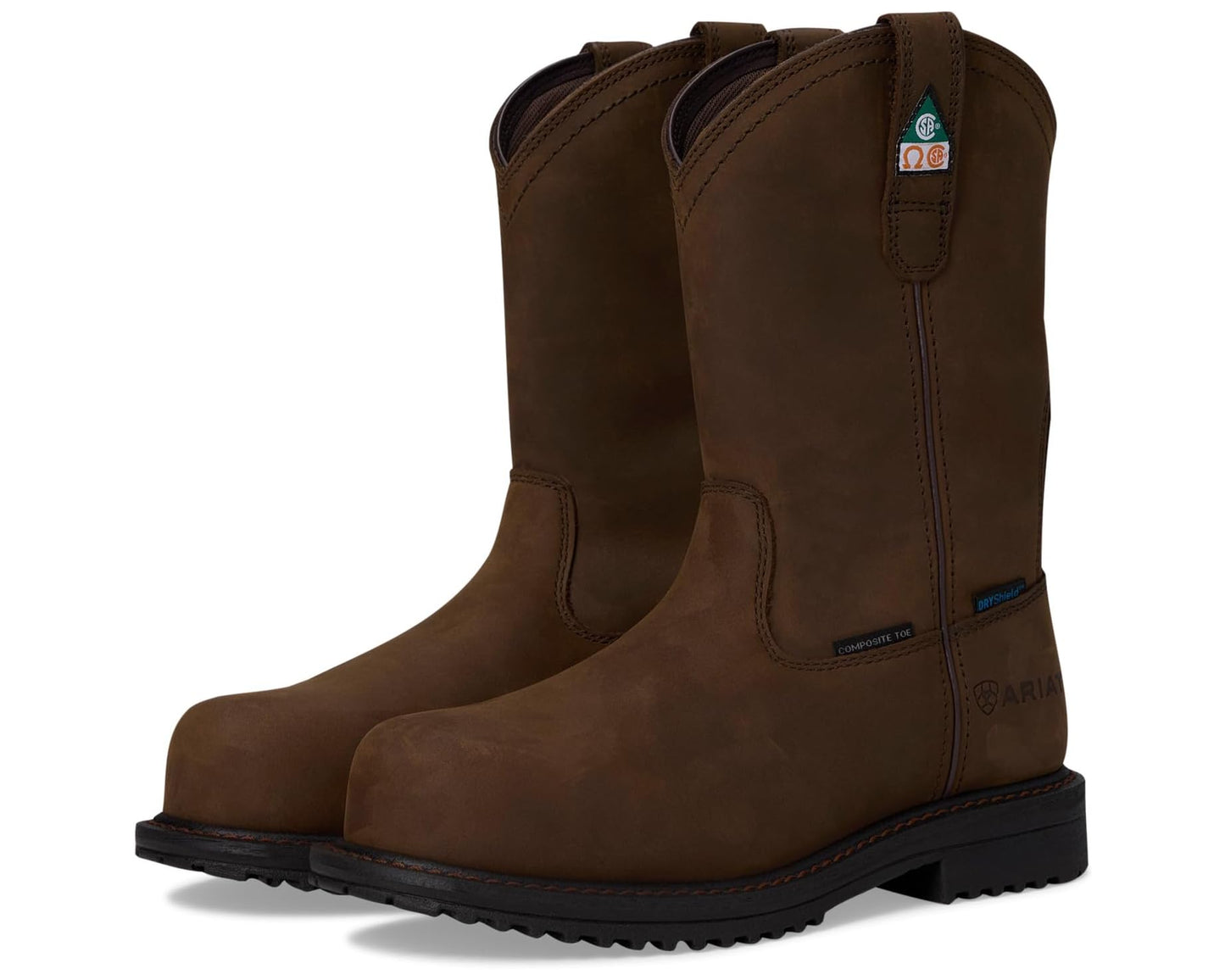 Men's Ariat RigTEK II Waterproof Composite Toe Work Boots Oily Distressed Brown