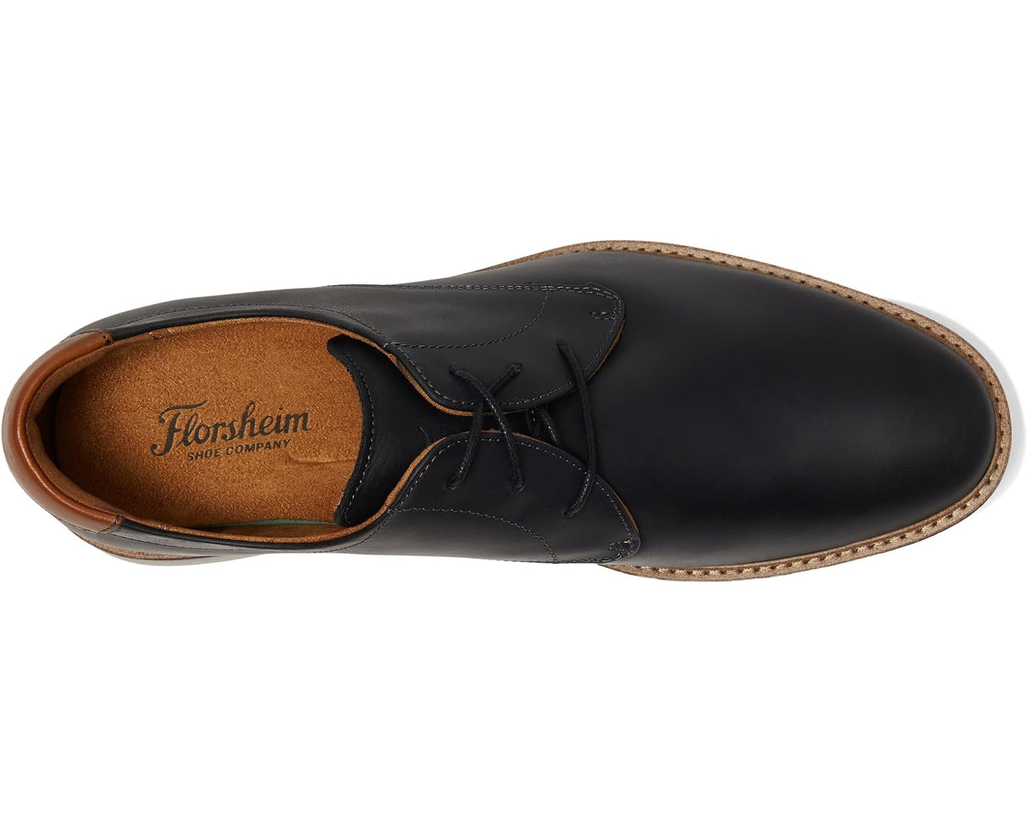 Men's Florsheim Herington Plain Toe Oxford Black Crazy Horse
