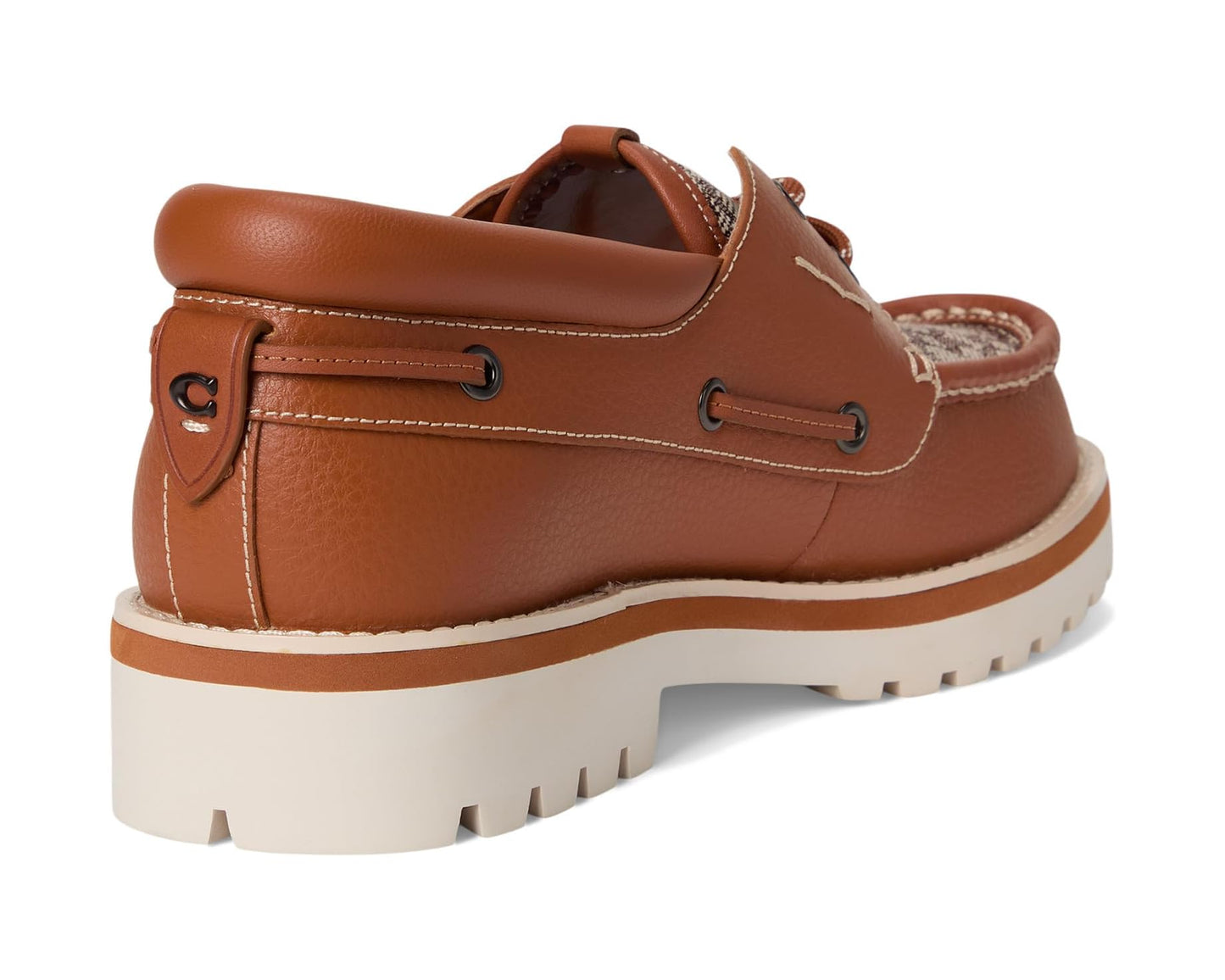 Men's COACH Benson Micro Signature Boat Shoe Burnished Amber