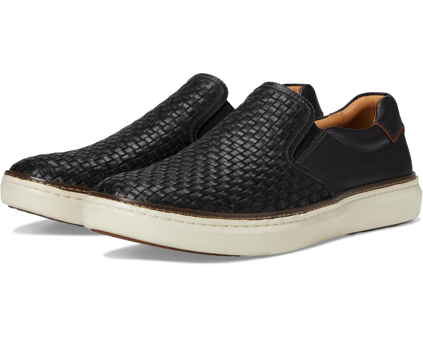 Men's Johnston & Murphy Mcguffey 2 Woven Slip-On Black Woven Full Grain