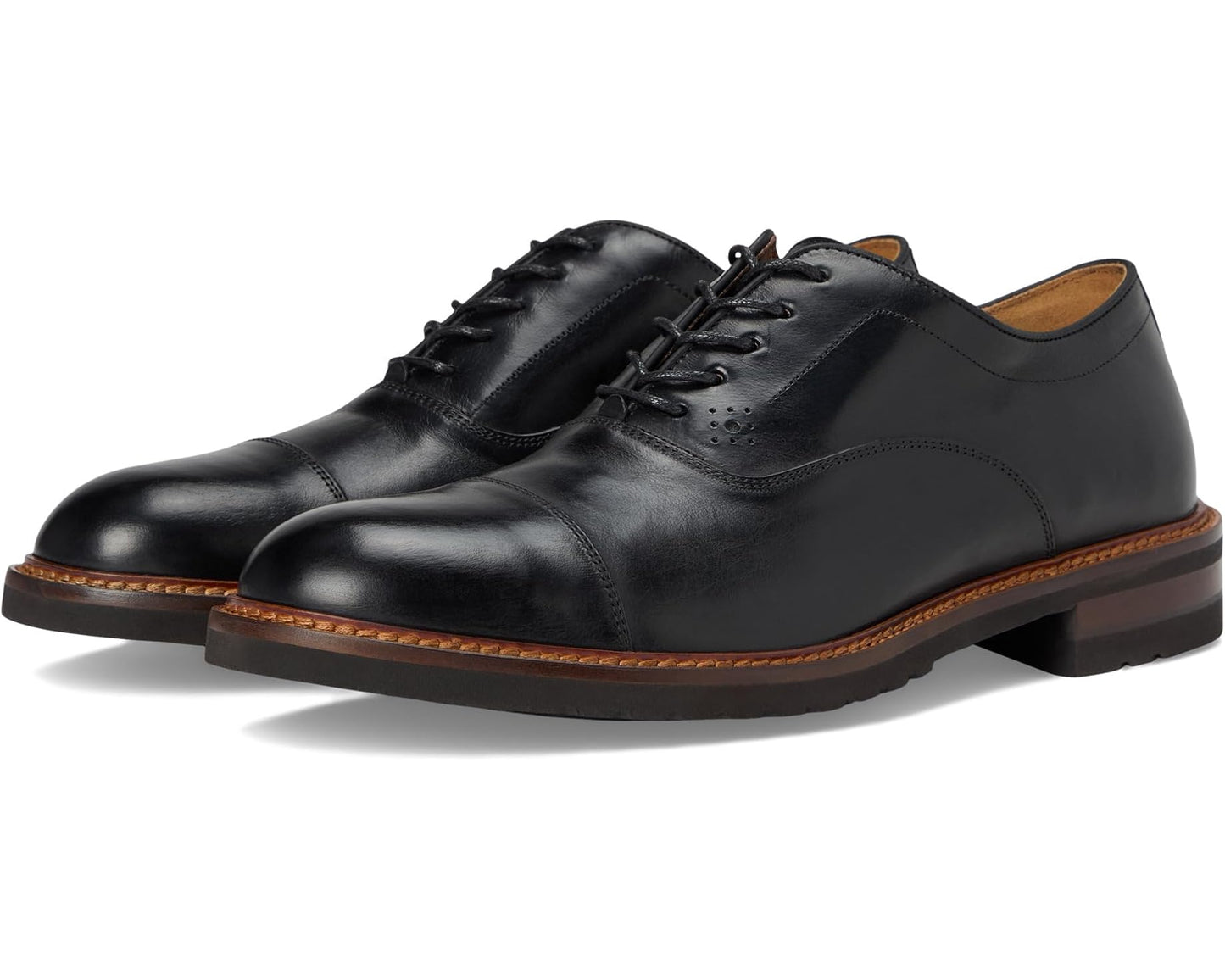 Men's Johnston & Murphy Collection Hartford Cap Toe Black Italian Calfskin