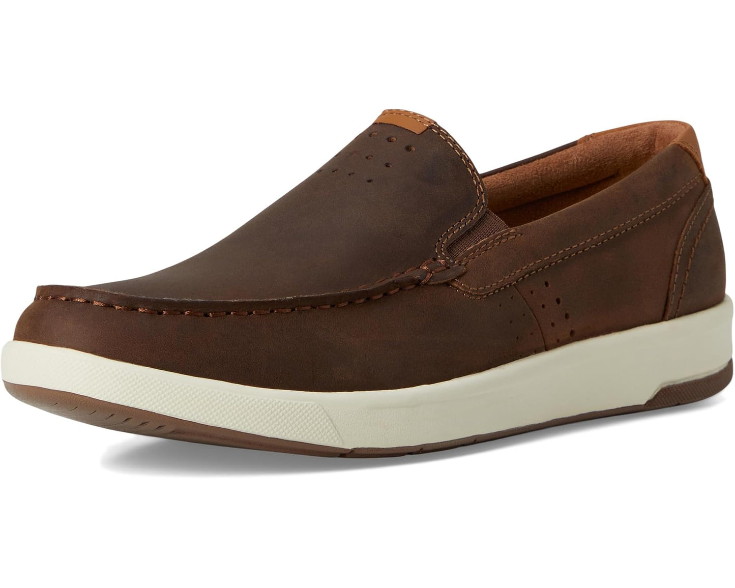 Men's Florsheim Crossover Moc Toe Slip-On Brown Pull Up