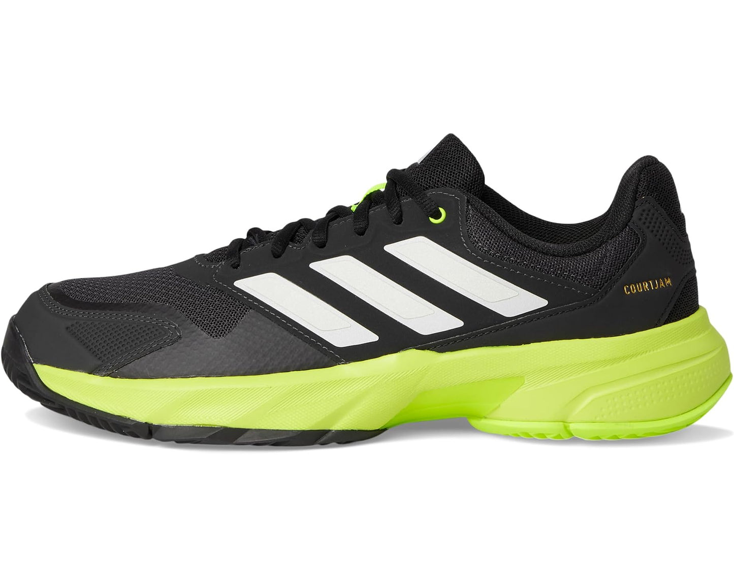 Men's adidas Courtjam Control 3 Tennis Shoe Carbon/Zero Metallic/Lucid Lemon