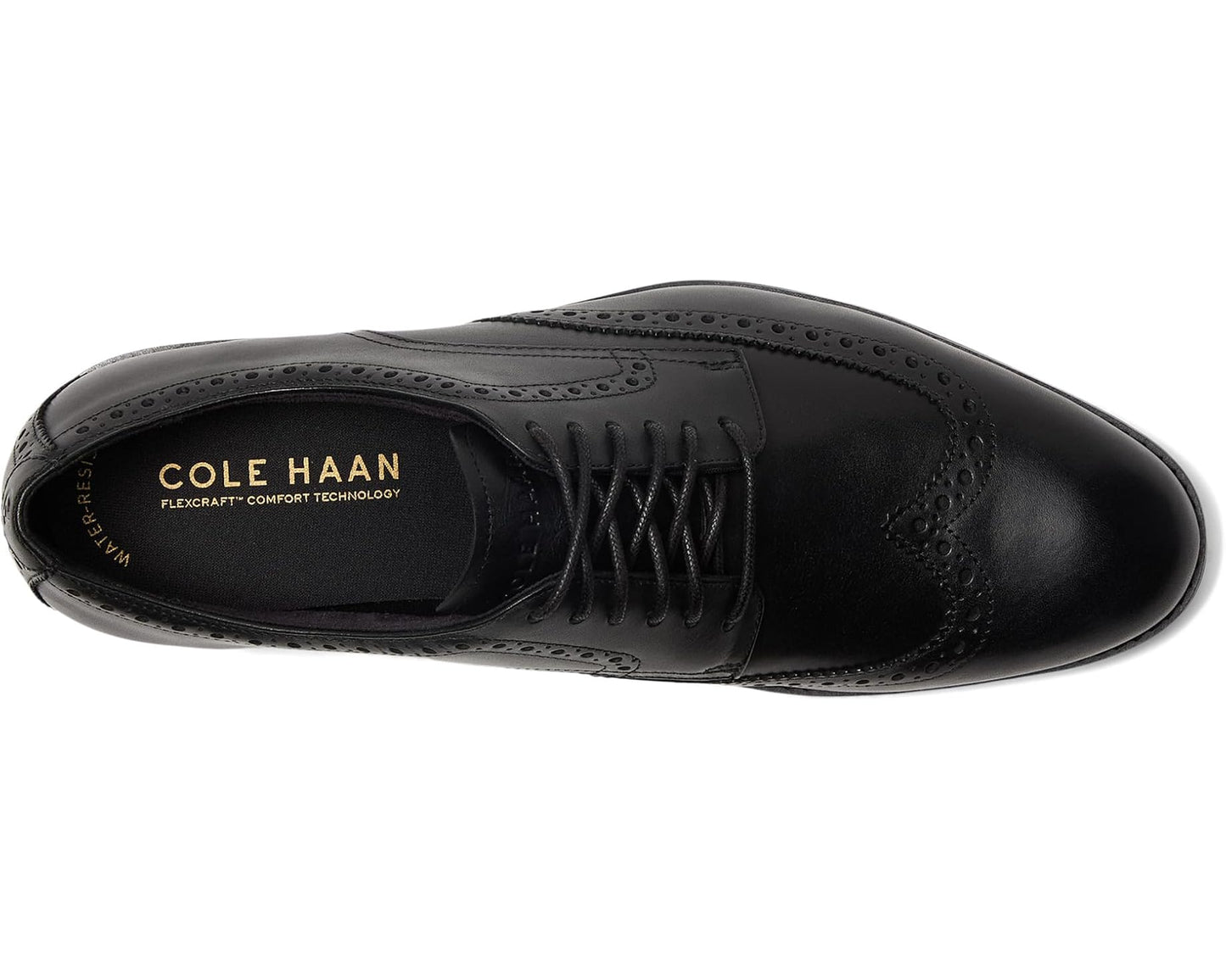 Men's Cole Haan Harmon Grand Wingtip Oxfords Black Waterproof/Black/Black
