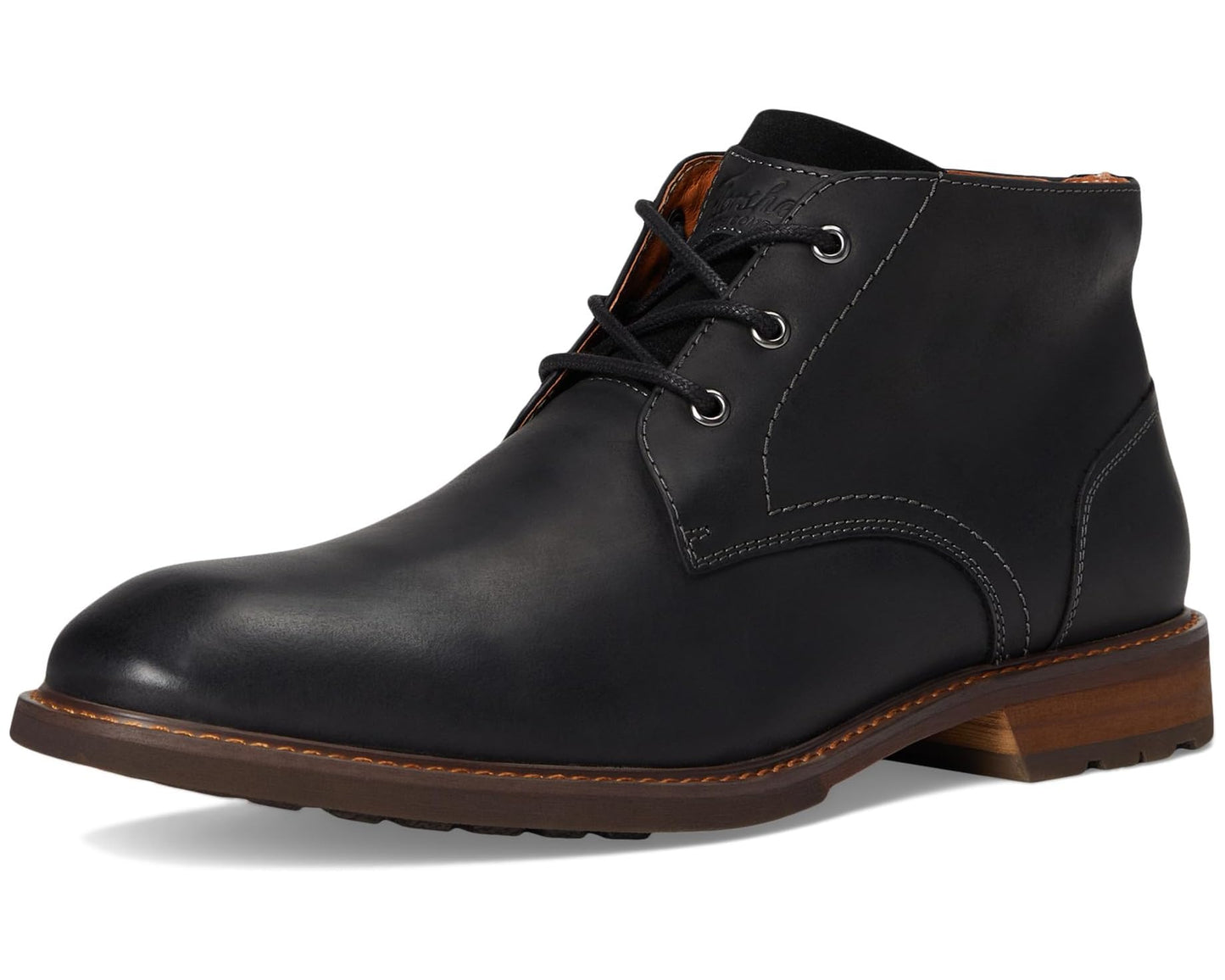 Men's Florsheim Lodge Plain Toe 3-eye Chukka Boots Black Crazy Horse